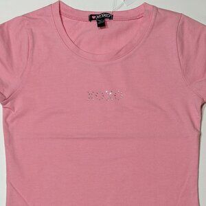 Bedazzled XOXO Pink Short Sleeve Tee Shirt Girls Size 7